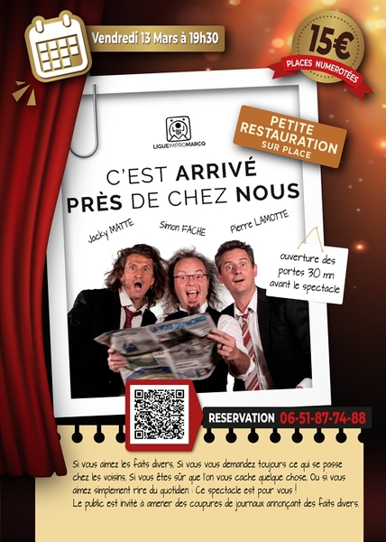 Théatre ce vendredi 13 mars à Guarbecque