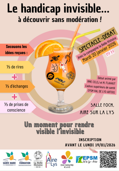 Le handicap invisible à découvrir sans modération à Aire sur la Lys ce mardi 20 janvier