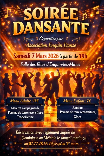Soirée dansante ce samedi 7 mars à Enquin lez guinegatte