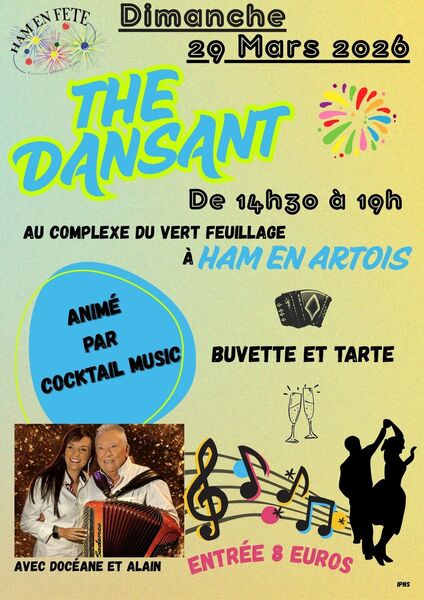 Un thé dansant est organisé ce dimanche 29 mars à Ham En Artois