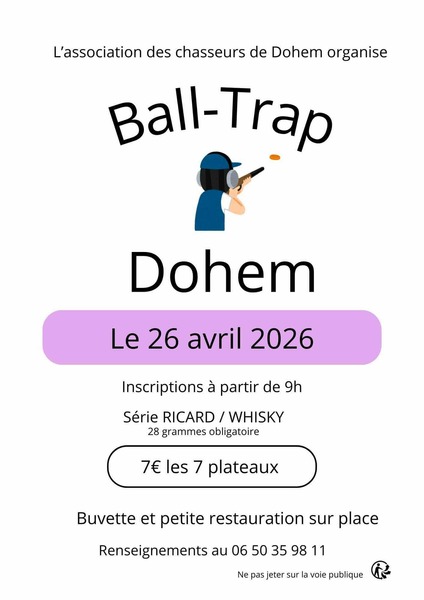 Ball trap ce dimanche 26 avril à Dohem