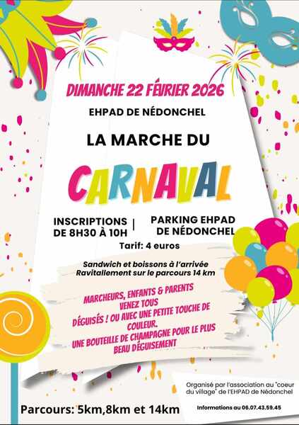 La marche du carnaval ce dimanche 22 février à Nedonchel