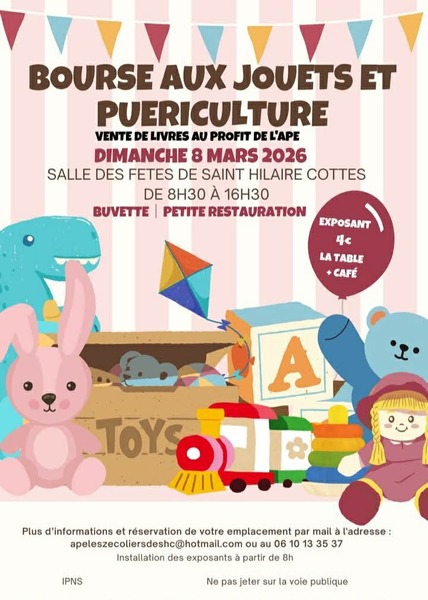 Bourse aux jouets et puériculture à Saint Hilaire Cottes