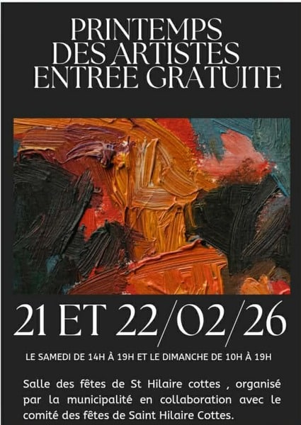 Printemps des artistes ce week-end des samedis 21 et dimanche 22 février à Saint Hilaire Cottes