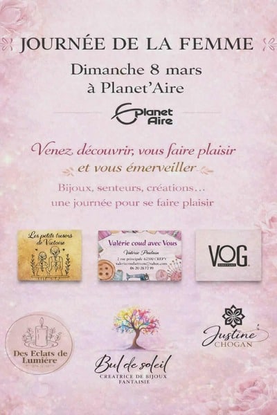 Journée de la femme ce dimanche 8 mars chez Planet'Aire