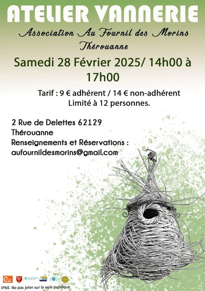 Un atelier Vannerie sera proposé ce samedi 28 février à Thérouanne au Fournil des Morins