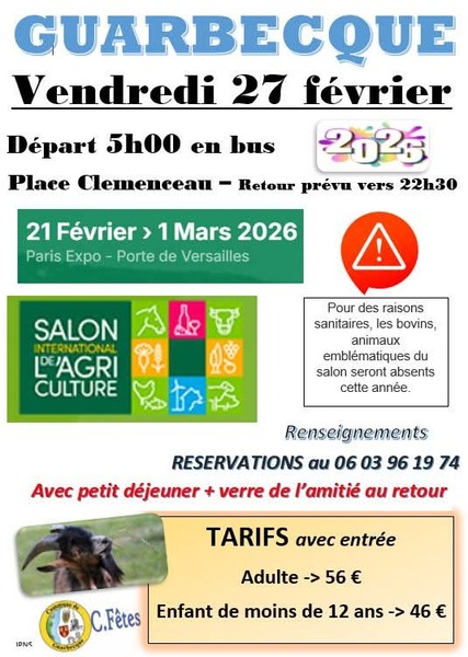 Déplacement au salon de l'agriculture de Paris avec le comité des fêtes de Guarbecque