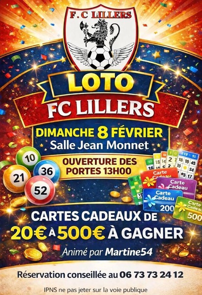 Un loto est organisé ce dimanche 8 février à Lillers par le club de foot local