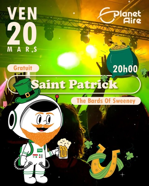 Une soirée de la Saint Patrick ce vendredi 20 mars à Aire sur la Lys