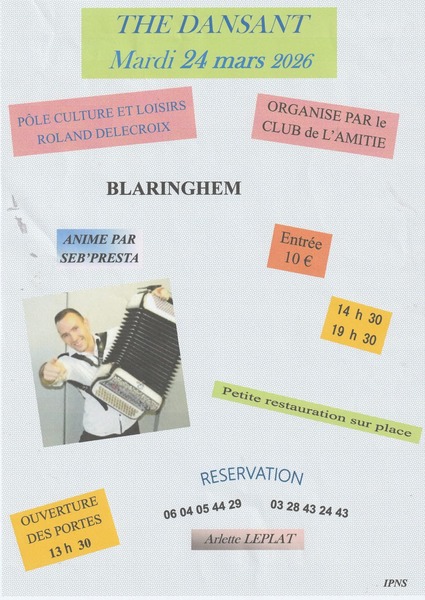 Un thé dansant ce mardi 24 mars à Blaringhem