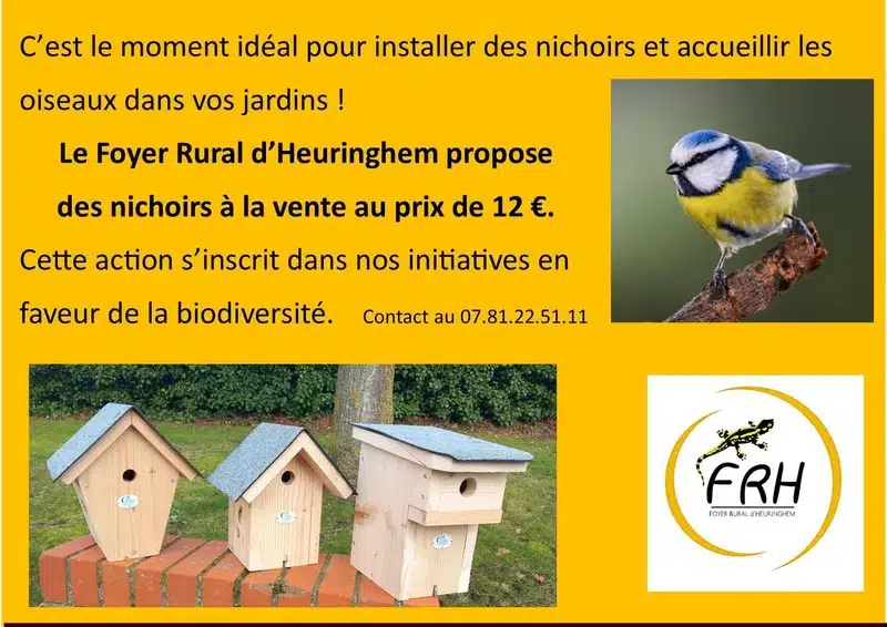 Des nichoirs à 12€ avec le foyer rural de Heuringhem Des nichoirs à 12€ avec le foyer rural de Heuringhem