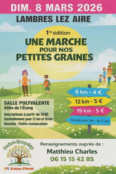 Première édition de la marche pour l'APE de Lambres ce dimanche 8 mars