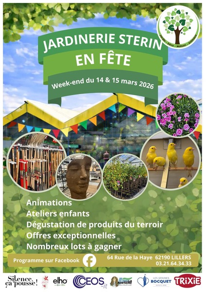 La jardinerie Stérin de Lillers sera en fête ce week-end du 14 et 15 mars