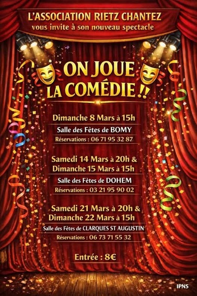 L'association Rietz et chantez sera en représentation à Bomy, Dohem là Saint Augustin durant ce mois de mars 2026