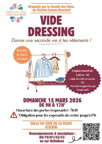 Un vide dressing est organisé par le comité des fêtes de Fléchin