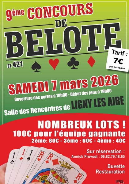 Concours de beltoe ce samedi 7 mars à Ligny les Aire