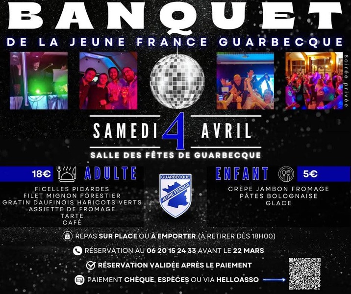 Le club de football de Guarbecque organise son banquet ce 4 avril
