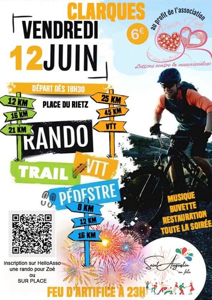 Des randonnées au profit de Zoé ce vendredi 12 juin à Saint Augustin