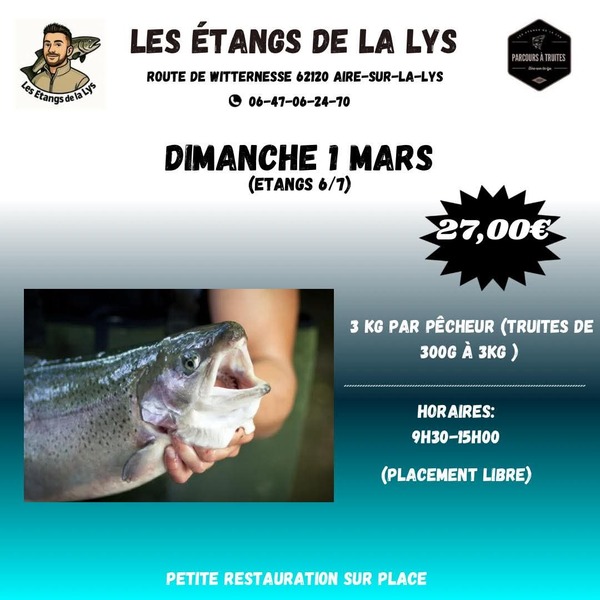 Les étangs de la Lys organise une journée pêche ce dimanche 1 mars