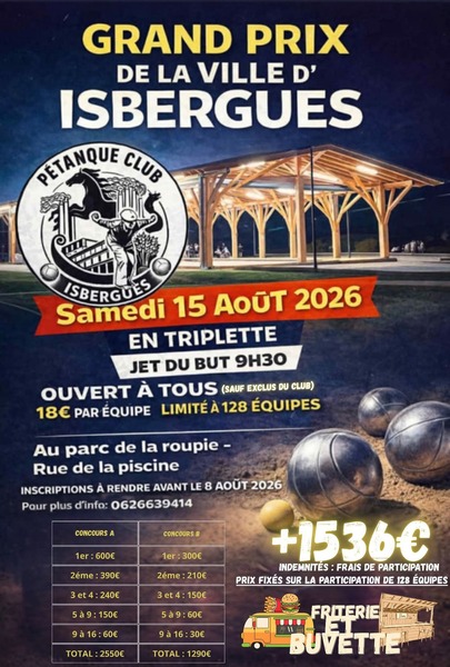 Le grand prix de la ville d'Isbergues se déroulera le samedi 15 aout 2026