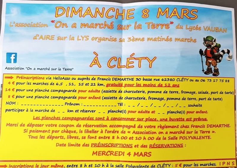 Des randonnées au départ de Cléty ce dimanche 8 mars
