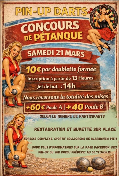 Un concours de pétanque est organisé ce samedi 21 mars à Blaringhem