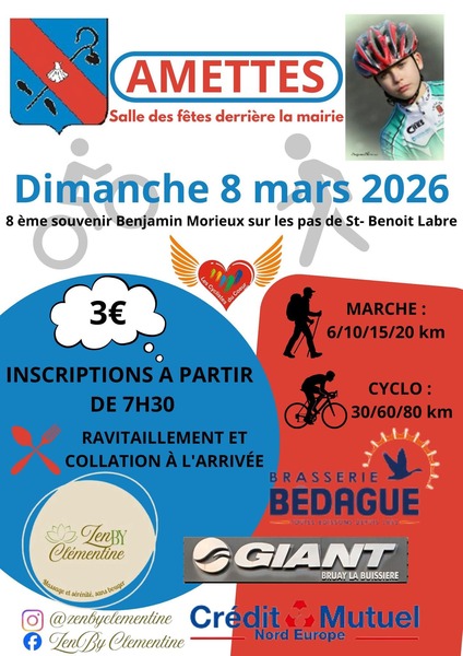 Des randonnées au départ de la commune de Amettes ce dimanche 8 mars