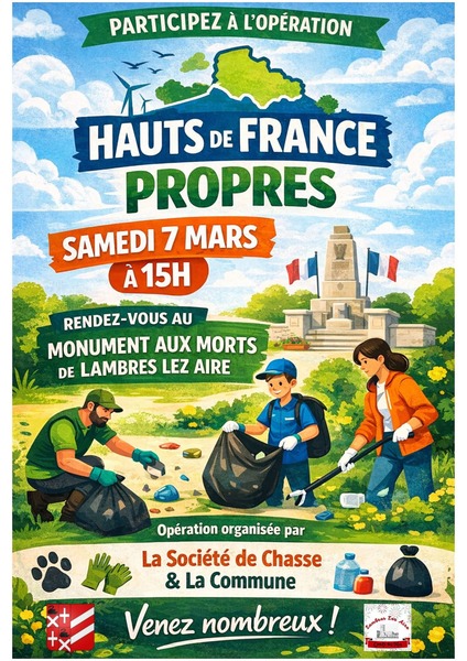 Opération Hauts de France propres ce samedi 7 mars à Lambres