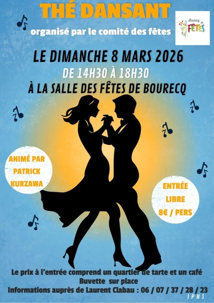 Un thé dansant sera organisé ce dimanche 8 mars à Bourecq