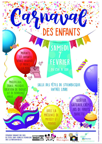 Carnaval des enfants ce samedi 7 février à Steenbecque