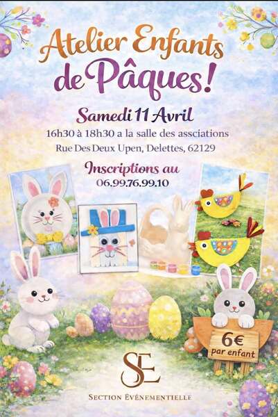 Atelier enfants de Pâques ce samedi 11 avril à Delettes