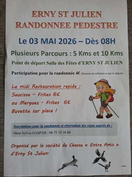Des randonnées depuis la commune d'Erny Saint Julien ce dimanche 3 mai