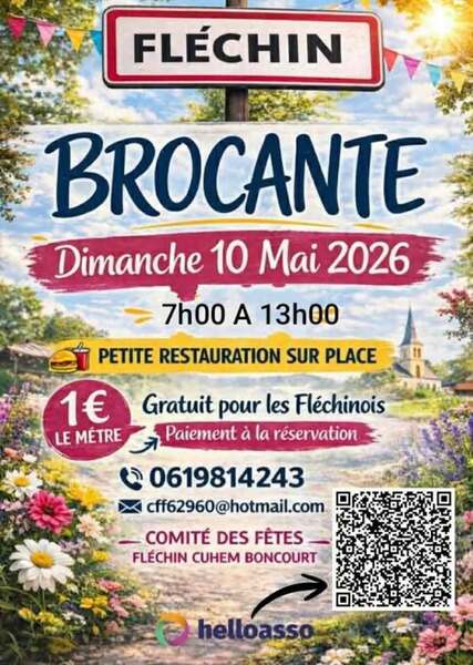 Brocante ce dimanche 10 mai à Fléchin