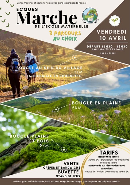 Les randonnées de l'école maternelle à Ecques ce vendredi 10 avril