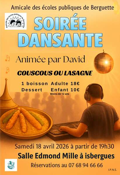 Une soirée dansante avec David à l'animation ce samedi 18 avril à Isbergues