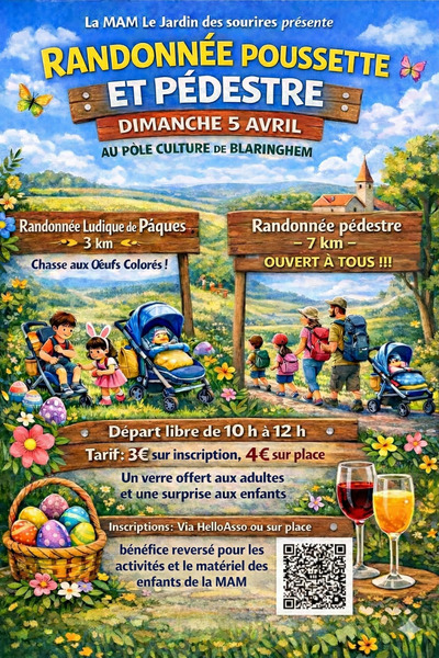 Randonnée poussette et pédestre ce dimanche 5 avril à Blaringhem