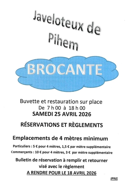 Une brocante est organisée ce samedi 25 avril à Pihem
