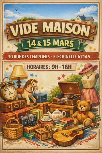 Vide maison ce samedi 14 et dimanche 15 mars à Enquin lez guinegatte