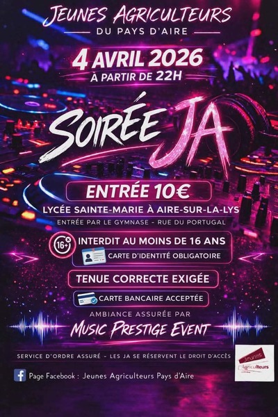 La soirée des JA ce samedi 4 avril au soir à Aire sur la Lys