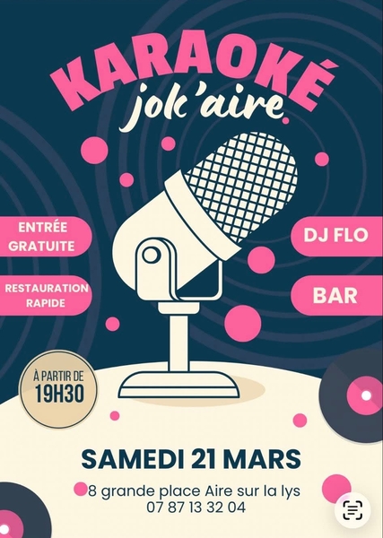 Soirée karaoké ce samedi 21 mars au Jok'Aire d'Aire sur la Lys