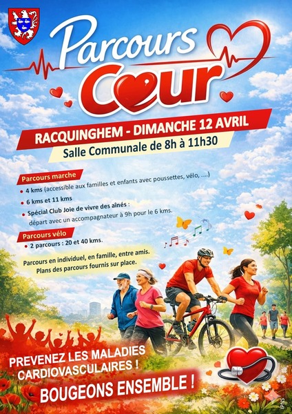 Les parcours du coeur d'Isbergues se dérouleront ce dimanche 12 avril à Racquinghem