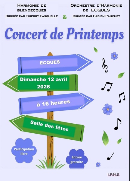 Concert de printemps ce dimanche 12 avril à Ecques