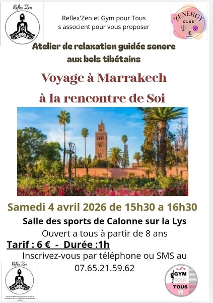 Atelier de relaxation guidée sonore aux bols tibétains ce samedi 4 avril