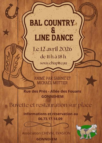 Bal country et line dance ce dimanche 12 avril à Gonnehem