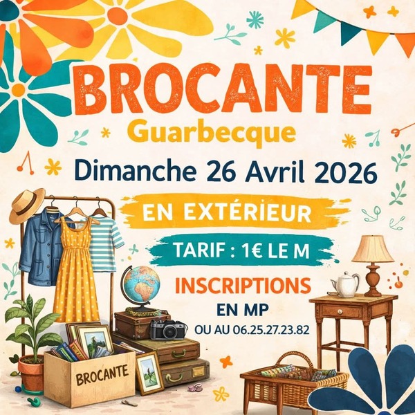 Une brocante sera organisée ce dimanche 26 avril à Guarbecque