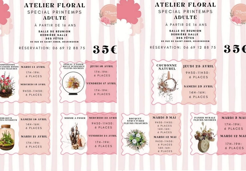 Des ateliers pour ce printemps avec Flower by May