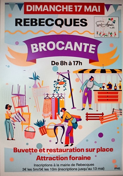 Une brocante ce dimanche 17 mai à Saint Augustin