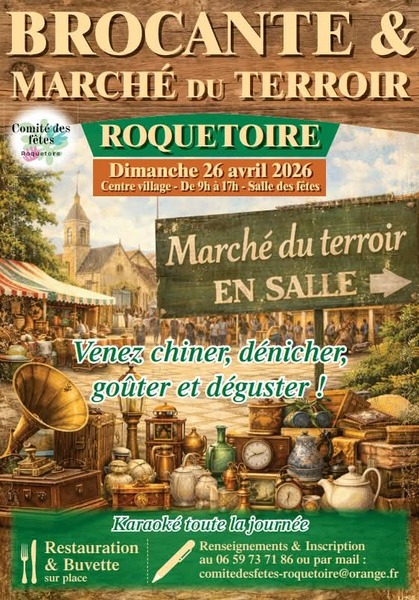 Brocante et marché du terroir ce dimanche 26 avril à Roquetoire