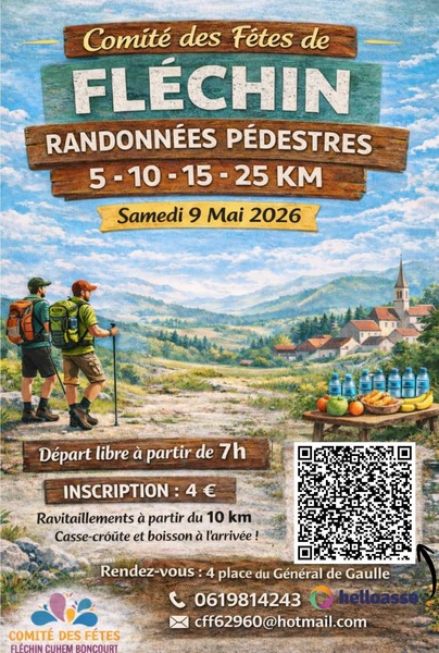 Le comité des fêtes de Fléchin organise des randonnées pédestres ce samedi 9 mai