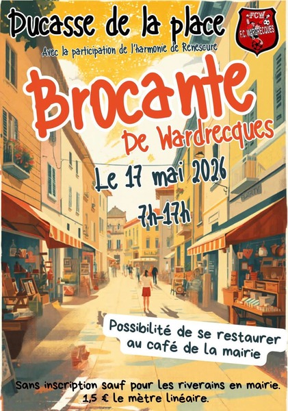 Une brocante sera organisée ce dimanche 17 mai à Wardrecques